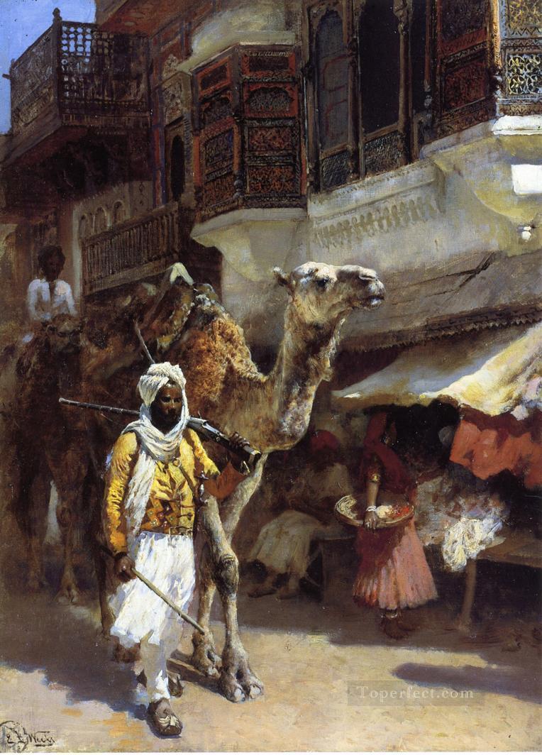 Hombre llevando un camello indio egipcio persa Edwin Lord Weeks Pintura al óleo